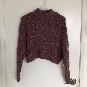 Free People Very Berry Cropped sweater